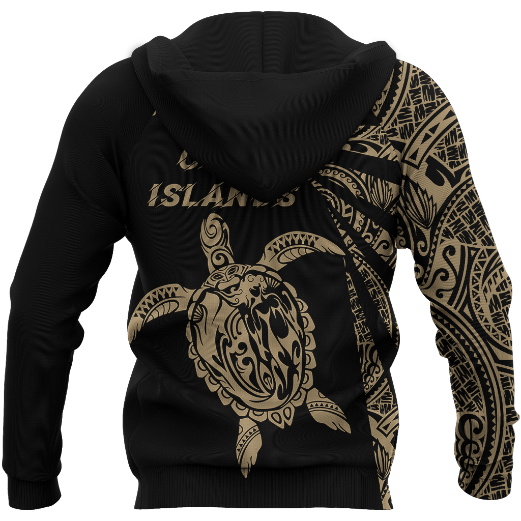 Cook Islands Hoodie Turtle Mermaid Gold Tornado - Polynesian Pride