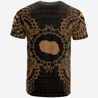 Cook Islands Polynesian T Shirt Cook Islands Flag Map Polynesian Tattoo Gold - Polynesian Pride