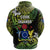 Cook Islands Rugby Zip Hoodie Unique Vibes Coat of Arms Green - Polynesian Pride