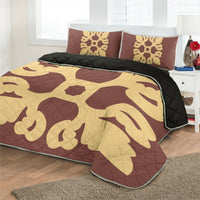 Hawaiian Royal Pattern Quilt Bed Set - Coral - M1 Style - AH - Polynesian Pride