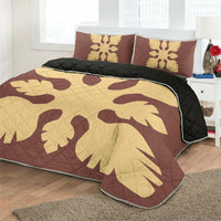 Hawaiian Royal Pattern Quilt Bed Set - Coral - B1 Style - AH - Polynesian Pride