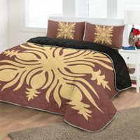 Hawaiian Royal Pattern Quilt Bed Set - Coral - K2 Style - AH - Polynesian Pride