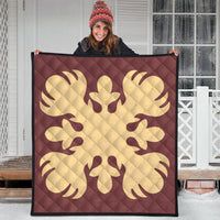Hawaii Royal Pattern Premium Quilt - Coral - O2 Style - AH - Polynesian Pride