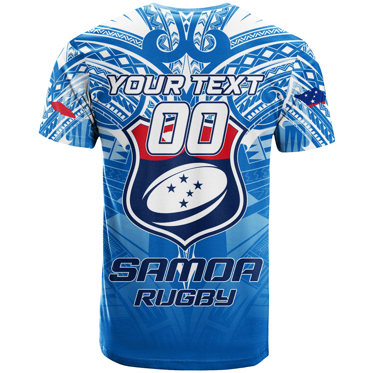 Custom Samoa Rugby Toa Samoa Blue Style T Shirt LT2 BLUE - Polynesian Pride