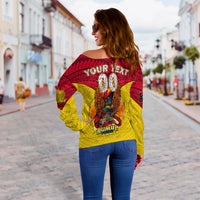 (Custom Personalised) Papua New Guinea Rugby Kumul Pride Women Off Shoulder Sweater - LT2 - Polynesian Pride