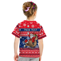 Custom New Zealand Maori Meri Kirihimete T Shirt LT2 Kid RED - Polynesian Pride