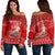 (Custom Personalised) Tonga Christmas - Kilisimasi Fiefia Santas Polynesia Women Off Shoulder Sweater - LT2 Women RED - Polynesian Pride