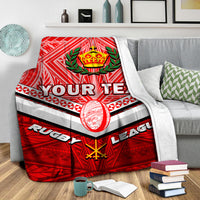 (Custom Personalised) Tonga Rugby Mate Ma'a Tonga Tapa Pattern Blanket - LT2 - Polynesian Pride