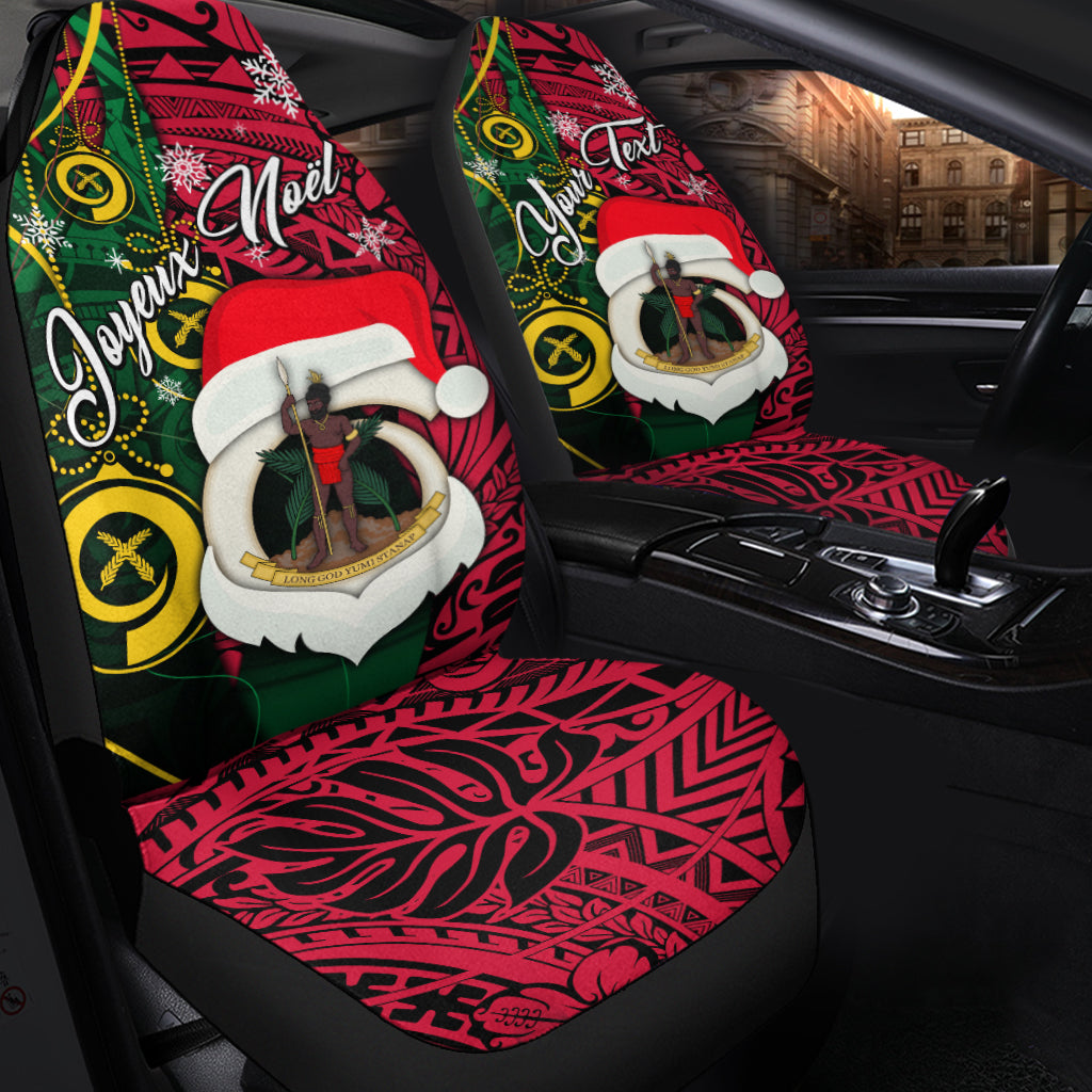 (Custom Personalised) Vanuatu Christmas - Joyeux Nol Santas God Yumi Car Seat Covers - LT2 One Size PURPLE - Polynesian Pride