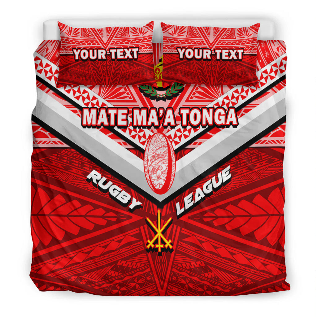 (Custom Personalised) Tonga Rugby Mate Ma'a Tonga Tapa Pattern Bedding Set - LT2 - Polynesian Pride
