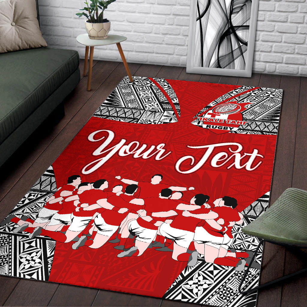(Custom Personalised) Tonga Rugby Ikale Tahi Sipi Tau Area Rug - LT2 - Polynesian Pride