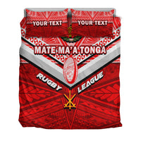 (Custom Personalised) Tonga Rugby Mate Ma'a Tonga Tapa Pattern Bedding Set - LT2 - Polynesian Pride