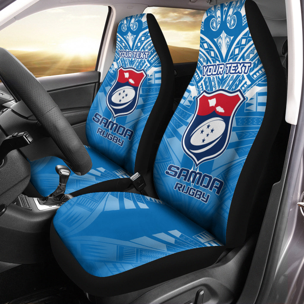 (Custom Personalised) Samoa Rugby Toa Samoa Blue Style Car Seat Covers - LT2 - Polynesian Pride