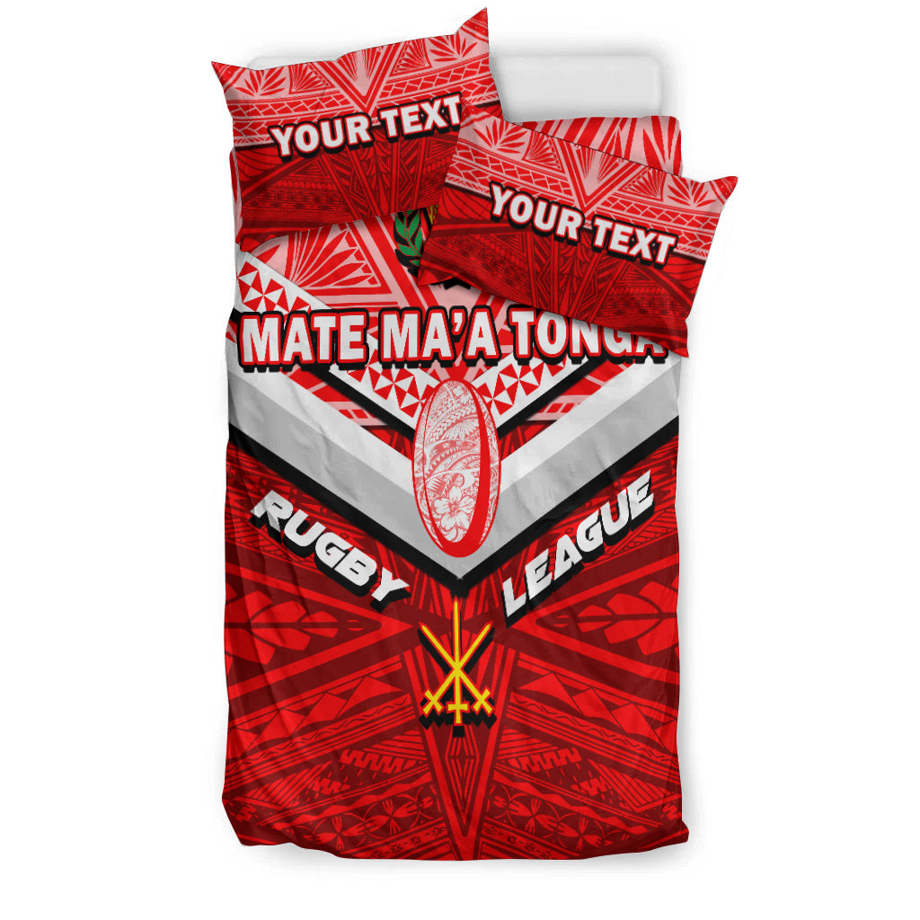 (Custom Personalised) Tonga Rugby Mate Ma'a Tonga Tapa Pattern Bedding Set - LT2 - Polynesian Pride
