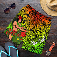 (Custom Personalised) Hawaii Hula Girl Reggae Men Short - LT2 REGGAE - Polynesian Pride