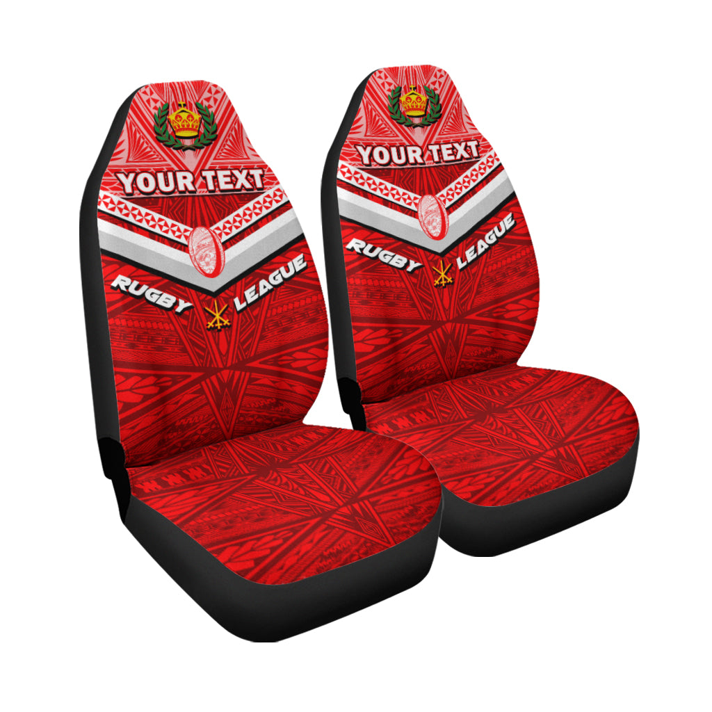 (Custom Personalised) Tonga Rugby Mate Ma'a Tonga Tapa Pattern Car Seat Covers - LT2 One Size RED - Polynesian Pride