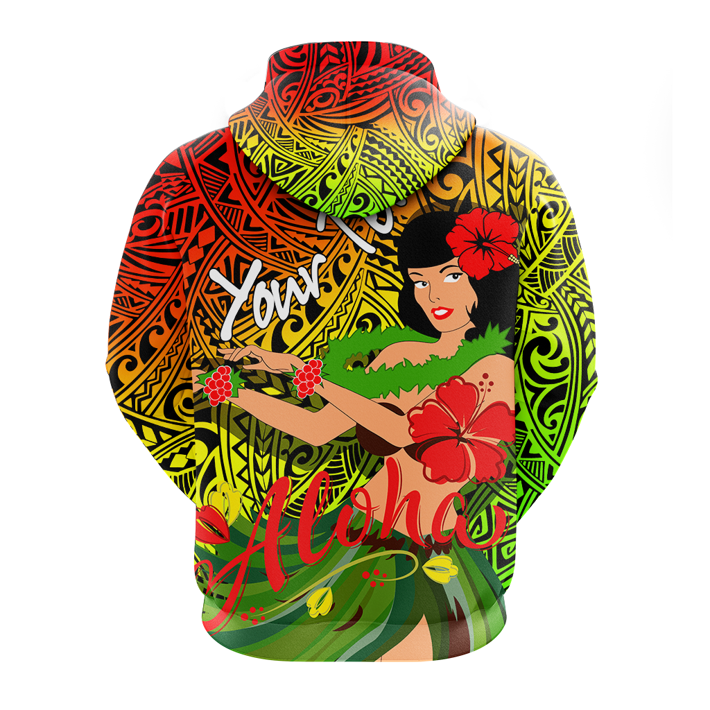 Custom Hawaii Hula Girl Reggae Hoodie LT2 - Polynesian Pride