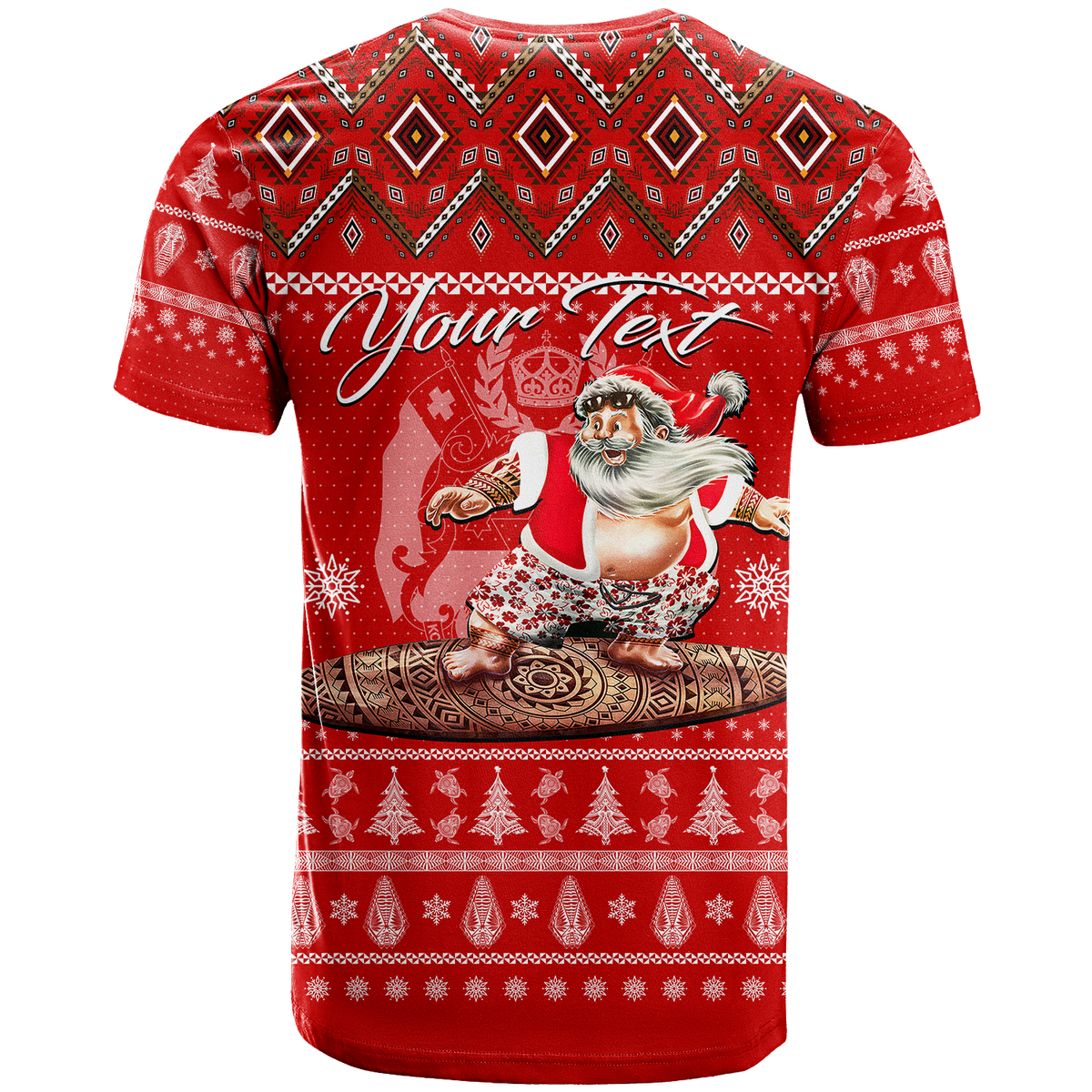 Custom Tonga Christmas Kilisimasi Fiefia Santas Polynesia T Shirt LT2 RED - Polynesian Pride