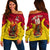 (Custom Personalised) Papua New Guinea Rugby Kumul Pride Women Off Shoulder Sweater - LT2 Women YELLOW - Polynesian Pride
