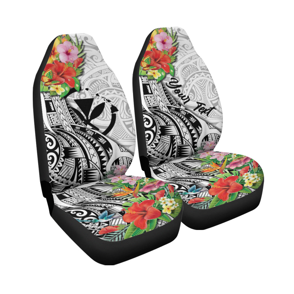 (Custom Personalised) Hawaii Hibiscus Kanaka Polynesia Car Seat Covers - LT2 One Size WHITE - Polynesian Pride