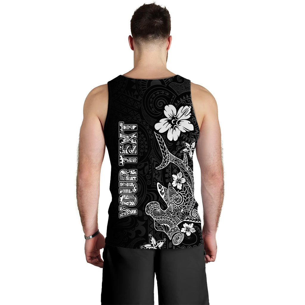 (Custom Personalised) Hawaii Hammerhead Shark Hibiscus Hawaii Pattern Men Tank Top - LT2 - Polynesian Pride