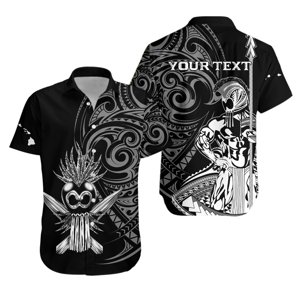 (Custom Personalised) Hawaii Ikaika Warrior Hawaiian Shirt - LT2 Unisex BLACK - Polynesian Pride