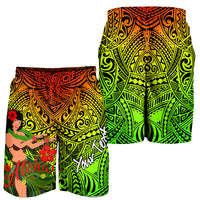 (Custom Personalised) Hawaii Hula Girl Reggae Men Short - LT2 - Polynesian Pride