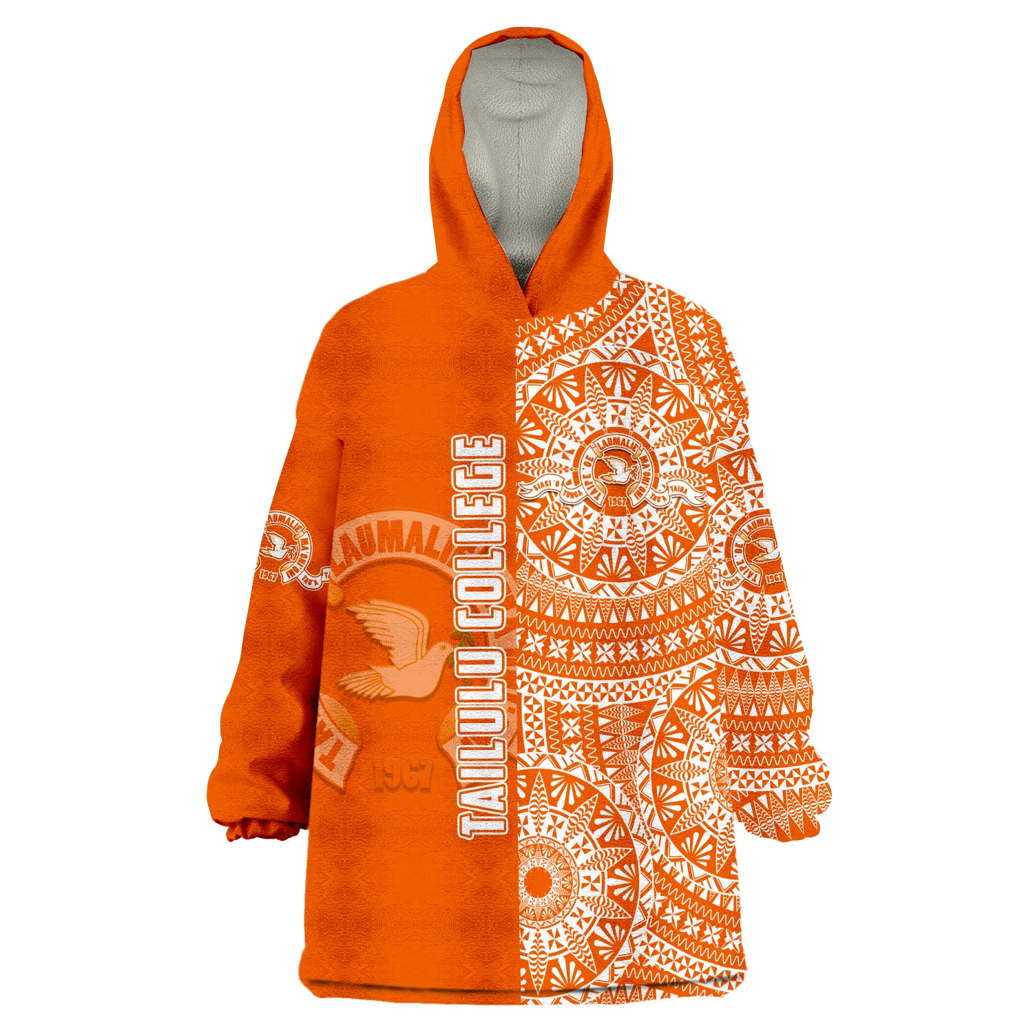 (Custom Personalised) Tailulu Tonga College Tongan Ngatu Pattern Wearable Blanket Hoodie LT14 Unisex One Size - Polynesian Pride