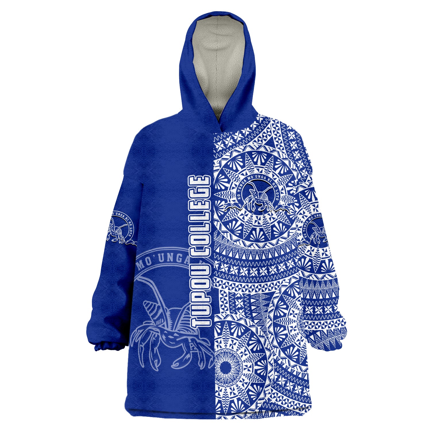 (Custom Personalised) Tupou Tonga College Tongan Ngatu Pattern Wearable Blanket Hoodie LT14 Unisex One Size - Polynesian Pride