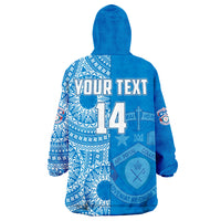 (Custom Text And Number) Apifoou Tonga College Class Of Year Tongan Ngatu Pattern Wearable Blanket Hoodie LT14 - Polynesian Pride