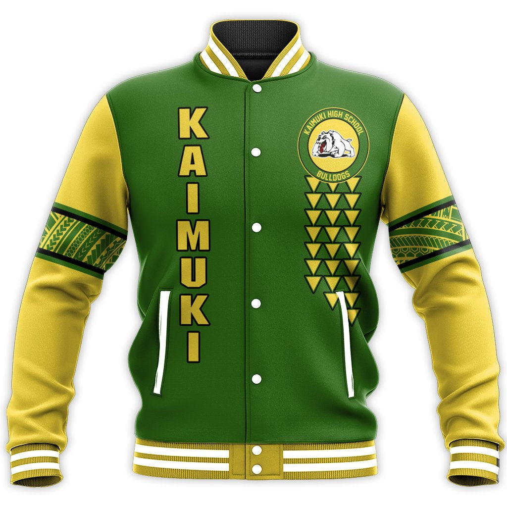 (Personalised) Hawaii Baseball Jacket - Kaimuki High Custom Your Class Baseball Jacket - AH Unisex Green - Polynesian Pride