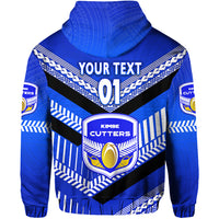 Custom Papua New Guinea Kimbe Cutters Zip Hoodie Rugby Blue, Custom Text and Number LT8 - Polynesian Pride