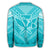 Hawaiian Kanaka Map Football Jersey Sweatshirt - Cyan And White - Roger Style - AH - Polynesian Pride