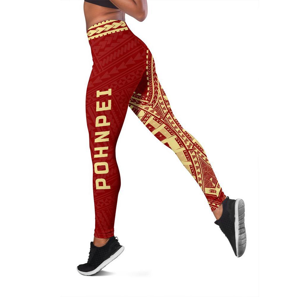 Neo Pohnpei Leggings (Red) A6 - Polynesian Pride