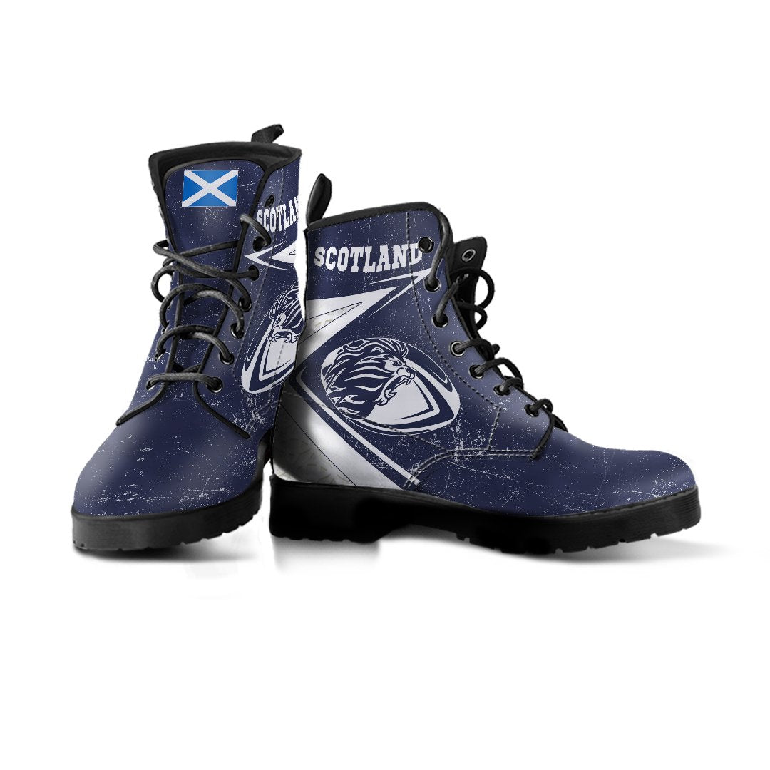 Scotland Rugby Leather Boots - Celtic Scottish Rugby Ball Lion Ver - Polynesian Pride