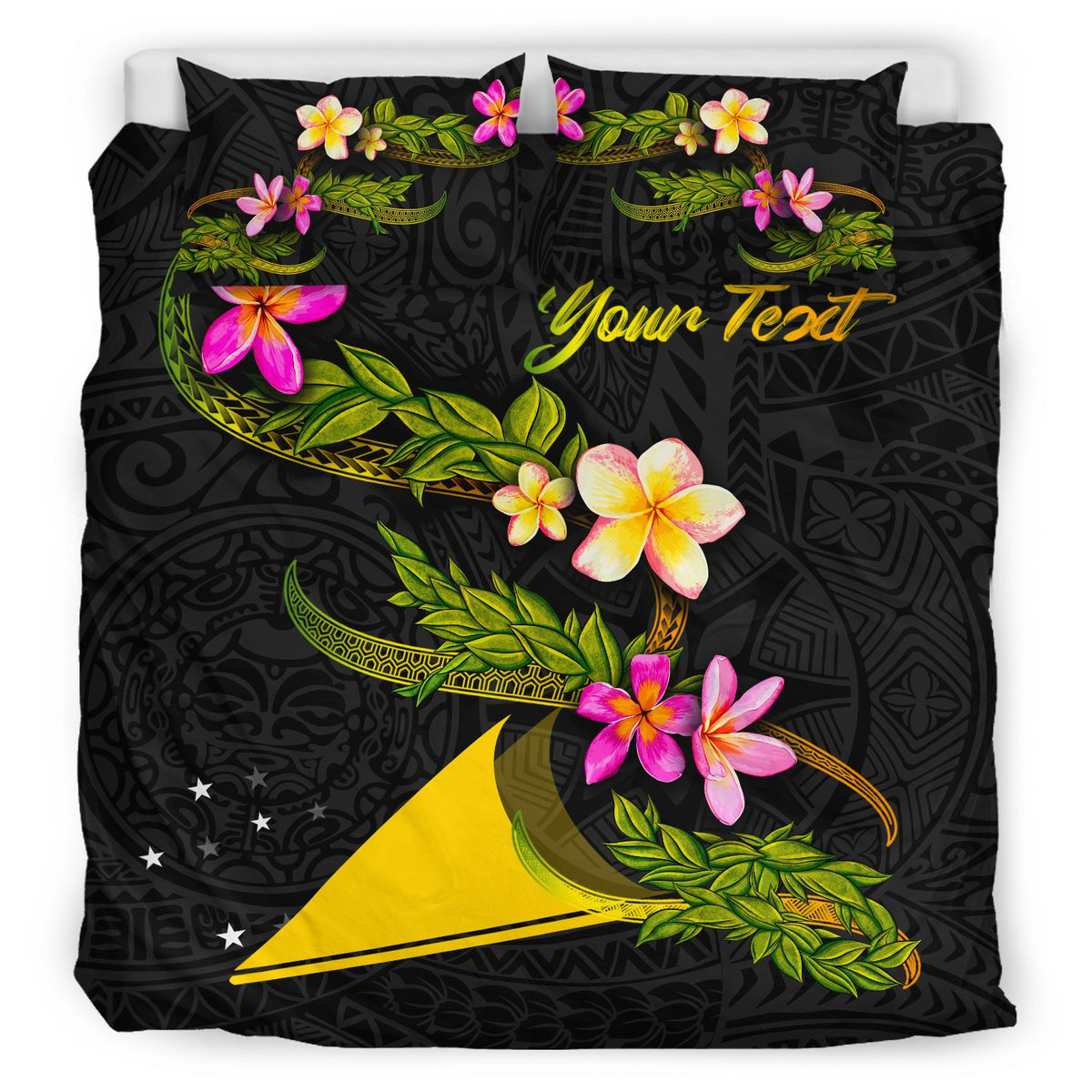 Tokelau Polynesian Custom Personalised Bedding Set - Plumeria Tribal - Polynesian Pride