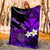 (Custom Personalised) Hawaii Turtle With Plumeria Leaf Purple Blanket - LT12 - Polynesian Pride