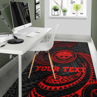 FSM Polynesian Custom Personalised Area Rug - Red Tribal Wave - Polynesian Pride