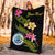 Federated States Of Micronesia Custom Personalised Blanket - Plumeria Tribal - Polynesian Pride