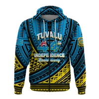 Custom Tuvalu Hoodie 44th Independence Anniversary Tribal Pattern LT12 - Polynesian Pride