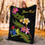 Cook Islands Polynesian Custom Personalised Blanket - Plumeria Tribal - Polynesian Pride