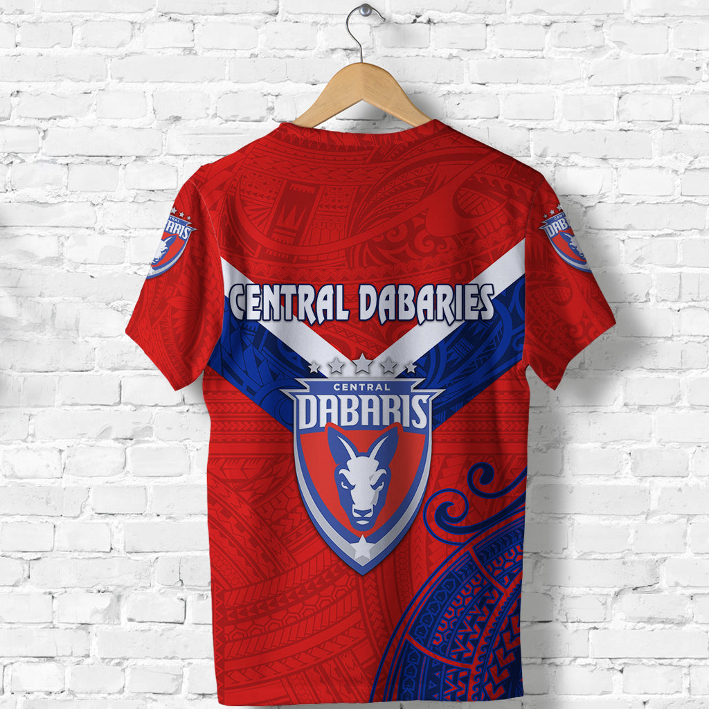 Papua New Guinea Central Dabaries T Shirt Rugby Red LT8 - Polynesian Pride
