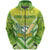 Cook Islands Rugby Zip Hoodie Creative Style Unisex Green - Polynesian Pride