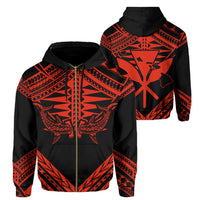 Hawaii Shark Polynesian Kanaka Red Hoodie (Zip up) Candy Style Unisex Black - Polynesian Pride