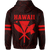 Polynesian King Kanaka Map Seal of Hawaii Zip Hoodie Red - Polynesian Pride