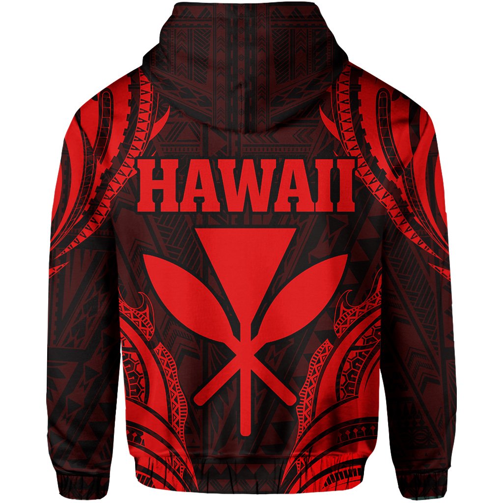 Polynesian Turtle Kanaka Maoli Hawaii Zip Hoodie Red - Polynesian Pride