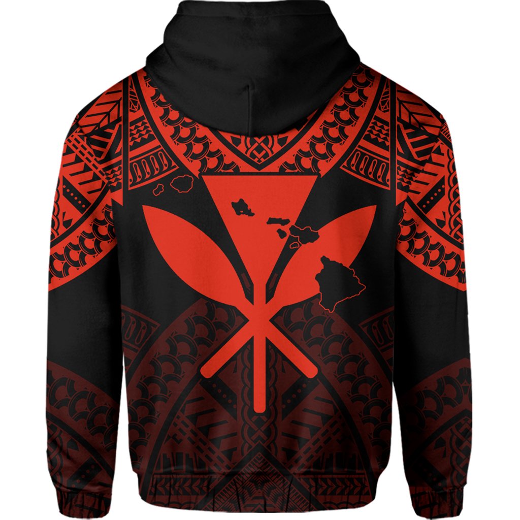 Hawaii Polynesian Hoodie Limited (Zip up) Tab Style Red - Polynesian Pride