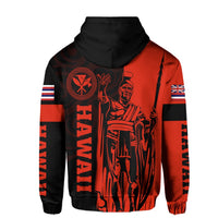 Hawaii King Polynesian Hoodie (Zip up) Lawla Style Red - Polynesian Pride
