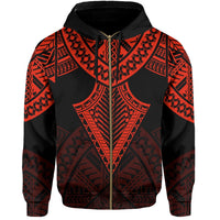 Hawaii Polynesian Hoodie Limited (Zip up) Tab Style Red - Polynesian Pride