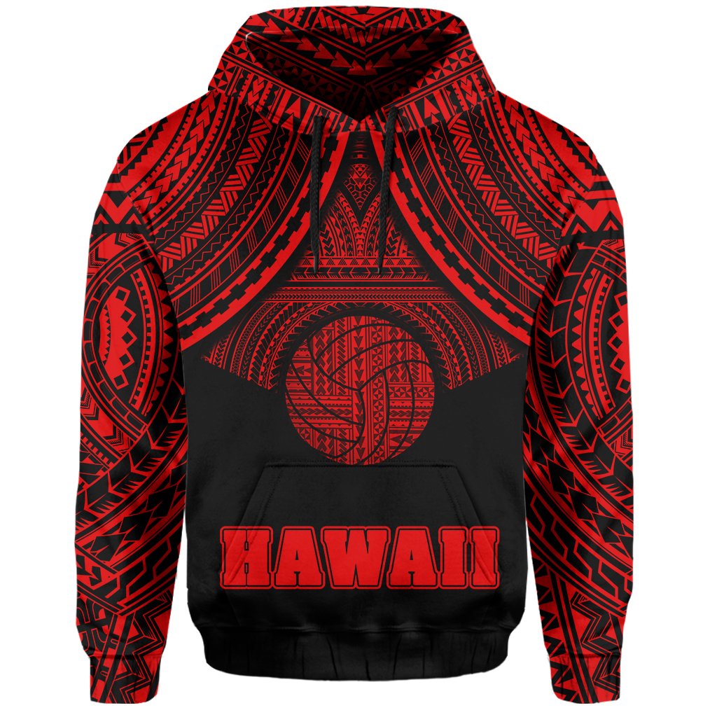 Polynesian Volleyball Hawaii Hoodie Red - Polynesian Pride